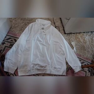 Elegant White Zip-Up Men's Sweater Quarter Zip Free Assembly